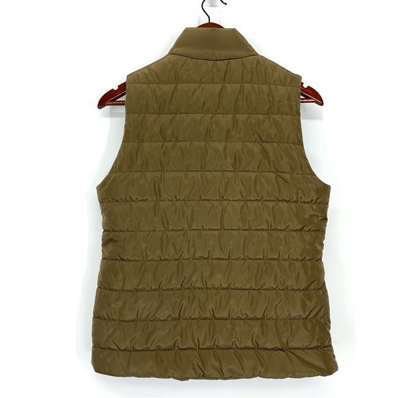 Michael Kors Golden Olive Brown Full Zip Puffer Vest With Gold Hardware Sz Small - Picture 2 of 16